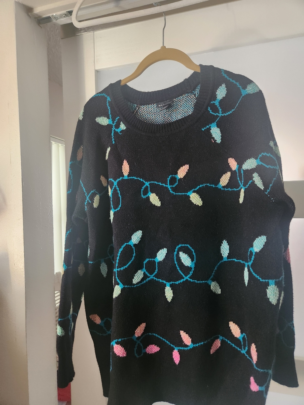torrid Black Crewneck Sweater with Christmas Lights